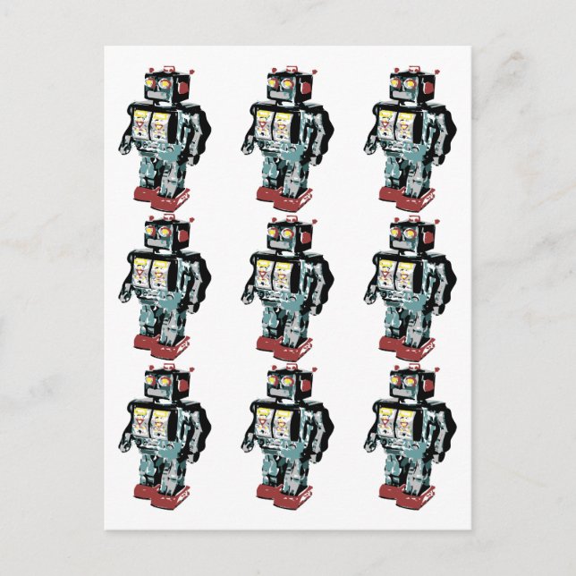 9 Roboter Postkarte (Vorderseite)