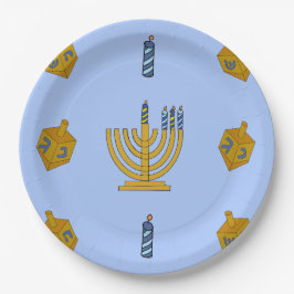 9" runde Papierplatte Chanukah Pappteller