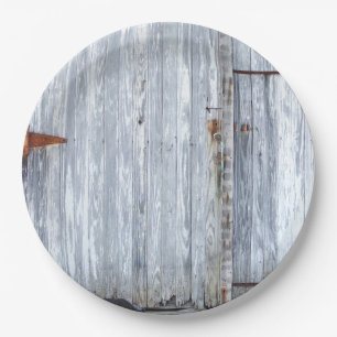 9" Rundpapier Tafel Weißwaschholz Stalltüre Cou Pappteller