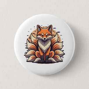 9-schwänziger Fuchsspirit Button