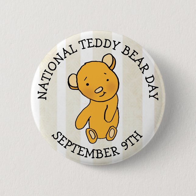 9. September: National Teddy Bear Day Holiday Button (Vorderseite)