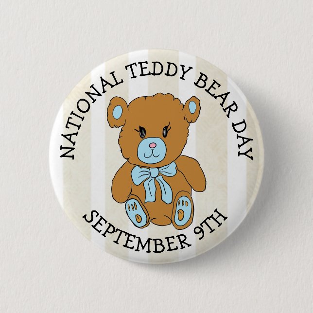 9. September: National Teddy Bear Day Holiday Button (Vorderseite)