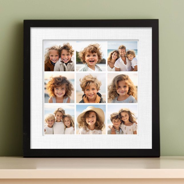 9 Square Collage - White Back Fotodruck (Frameable Photo Collage Photo Print)