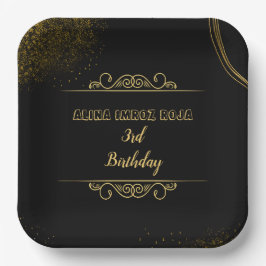 9" Square floral Geburtstagsparty Platine. Pappteller