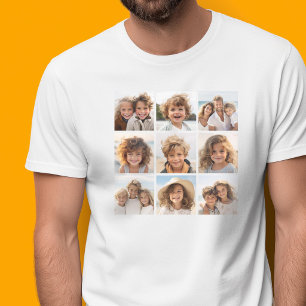 9 Square Foto Collage - Schwarz und Weiß T-Shirt