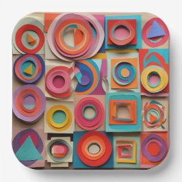 9" Square Paper Plate Pappteller