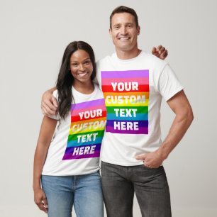 9-Streifen-LGBTQ+-Pride-Flagge-Regenbogen mit indi T-Shirt