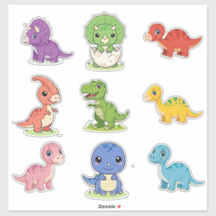 9 Süße Bunte Dinosaurier Kinder Vinyl Aufkleber Bo