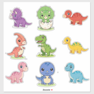 9 Süße Bunte Dinosaurier Kinder Vinyl Aufkleber Bo