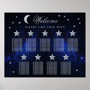 9 Tafelstars Moon Celestial Hochzeitssattrak Poster