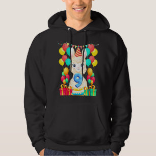 9. Tag 9 Jahre Niedlicher Llama Geburtstag Hoodie