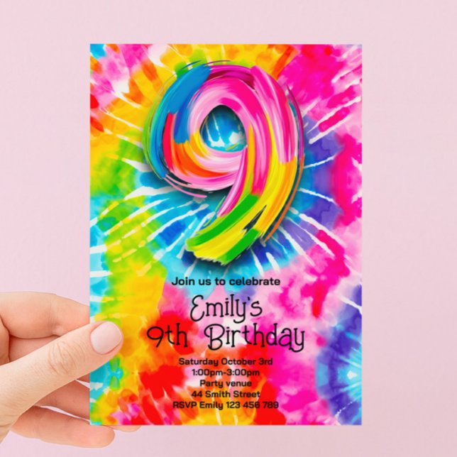 9. Tie Dye Geburtstag Einladung (Von Creator hochgeladen)