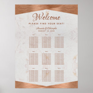 9 Tisch Kupfer Hochzeit Sitzplan Marmor Metall Poster