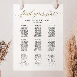 9 Tische 90 Gäste finden Ihre Sitzkarte Poster