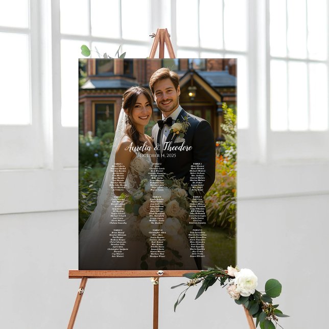9 Tische elegante Hochzeitskarte für Fotos Poster (Von Creator hochgeladen)