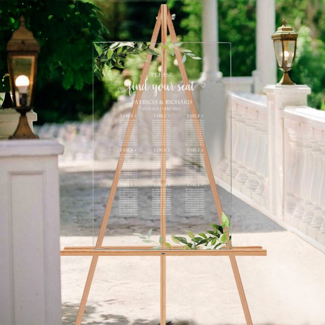 9 Tische Grüne Hochzeitsplanung Acrylschild (Von Creator hochgeladen)