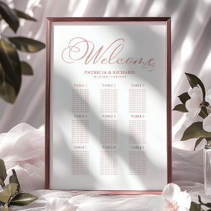 9 Tische Hochzeits-Sitzplan-Tafel Einfach Poster