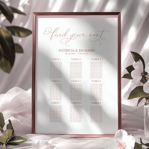 9 Tische Hochzeitskarte Elegant Poster