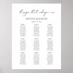 9 Tische Simple Things that shape us Sitzplan Poster
