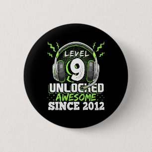 9 Unlocks Phantastisch 2012 Videospiel 9. Geburtst Button