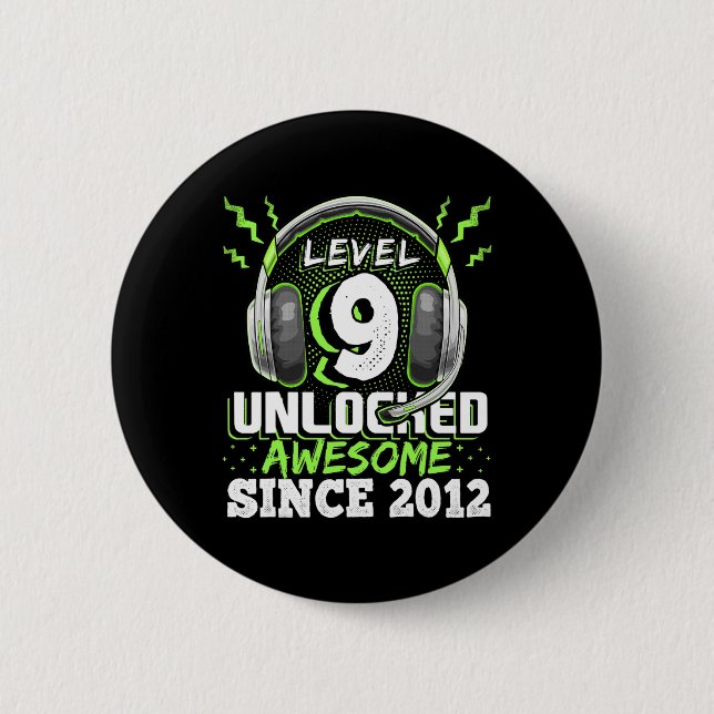 9 Unlocks Phantastisch 2012 Videospiel 9. Geburtst Button (Vorderseite)