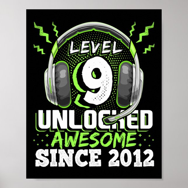 9 Unlocks Phantastisch 2012 Videospiel 9. Geburtst Poster (Vorne)