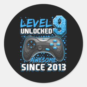 9 Unlocks Phantastisch 2013 Videospiel 9. Geburtst Runder Aufkleber