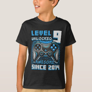 9 Unlocks Phantastisch 2014 Videospiel 9. Geburtst T-Shirt