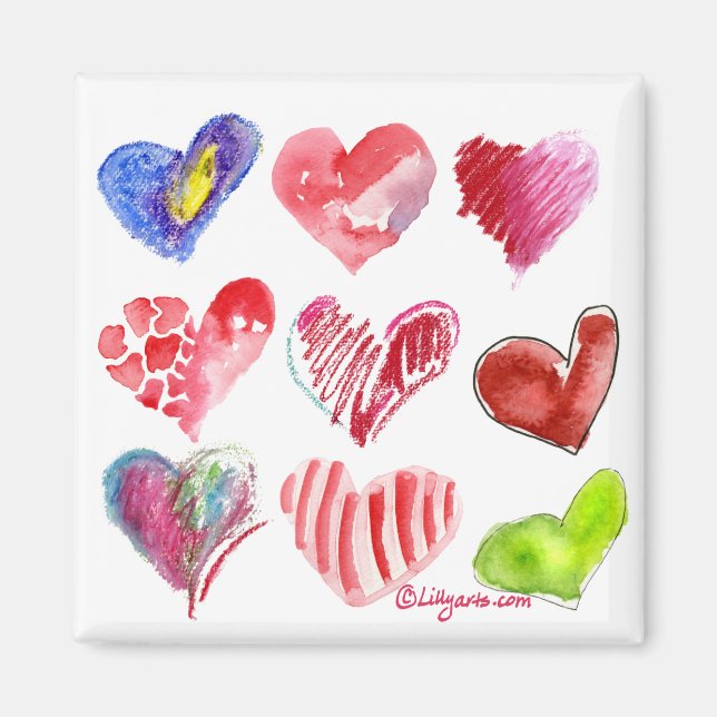 9 Valentine Hearts Magnet (Vorne)