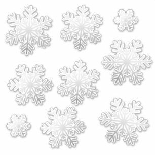 9 verschiedene Größen Silver Foil Snowflakes Vinyl Aufkleber