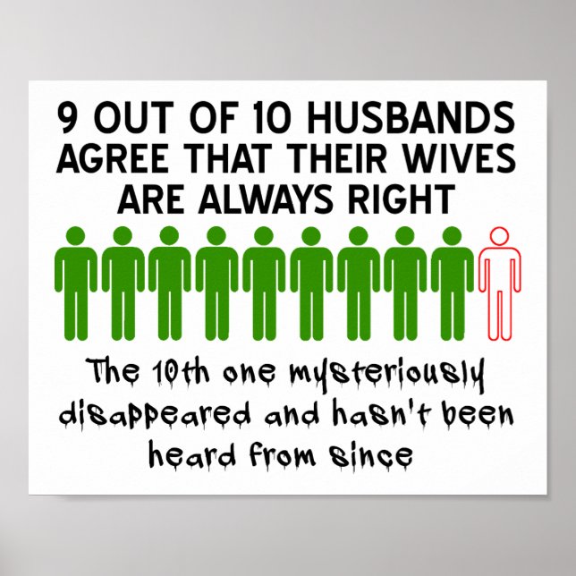 9 von 10 Husbands Funny Poster (Vorne)