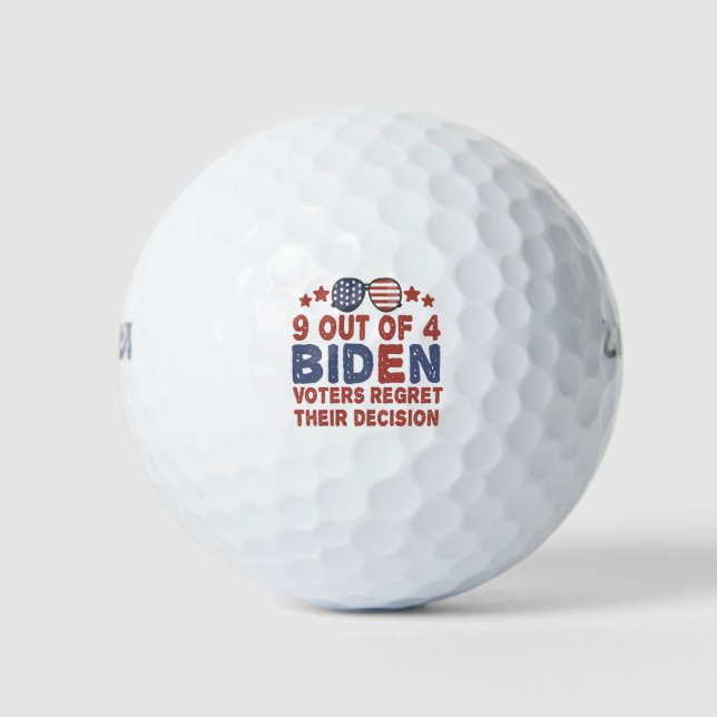 9 von 4 Biden-Wählern bedauern ihr Entscheidungsge Golfball (Vorderseite)