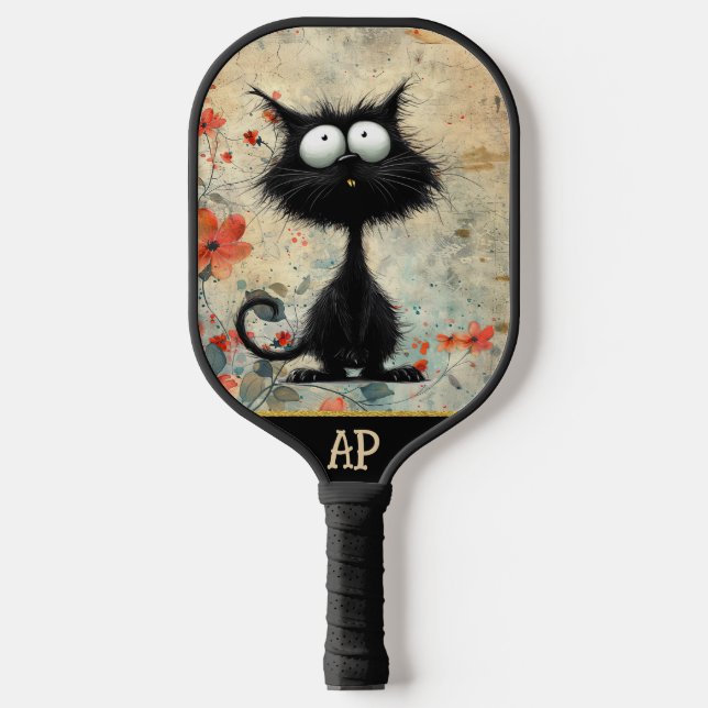 *~* 9 Whimsical Quirky Cat AP68 FOTO Pickleball Schläger (Vorderseite)
