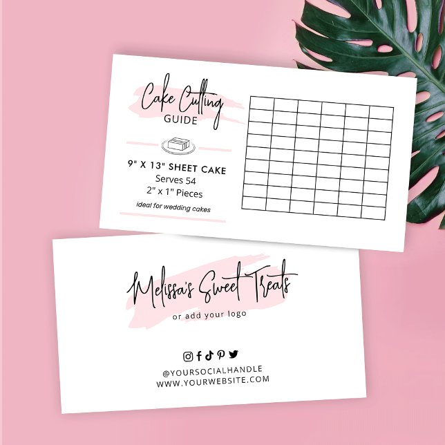 9" x 13" Blatt Cake Cutting Guide Hochzeitsabschni Begleitkarte (Wedding cake cutting guide for 9x13" sheet cake)