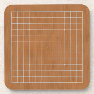 9 x 9 Goban mit weißen Linien Getränkeuntersetzer