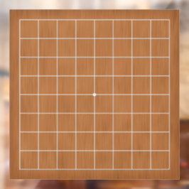 9 x 9 Goban weiß auf braunem Holz anpassbare Decal Fensteraufkleber