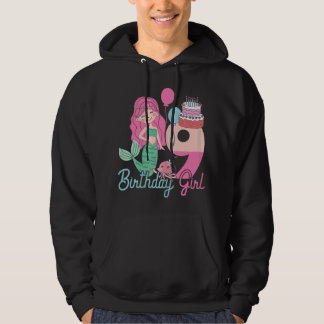 9 Years Old Birthday Girl Gifts Mermaid 9th Birthd Hoodie