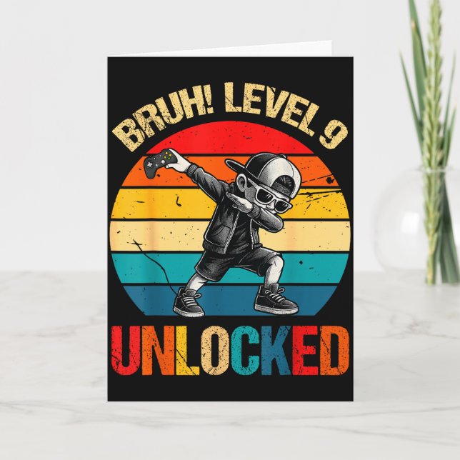 9 Years Old Dabbing Boy Bruh 9th Level Unlocked Bi Karte (Vorderseite)