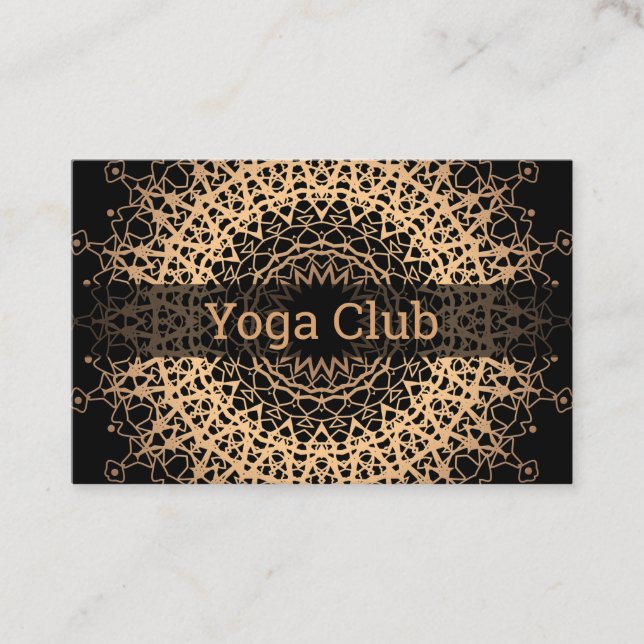 9. Yoga-Center, Yoga, Sport, Golden mandala Visitenkarte (Vorderseite)