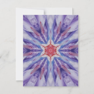 9A Einzigartiger Lila Red White Star Mandala Mitteilungskarte