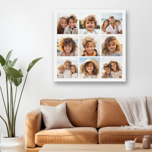 9er Foto-Collage - Schwarz und Weiß Leinwanddruck