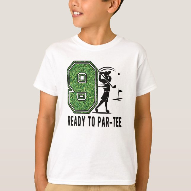 9th Birthday Gift Golf Player 9 Year Old Boy T-Shirt (Vorderseite)