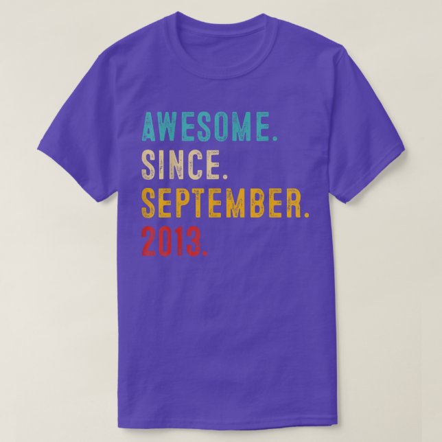 9th Birthday Gifts 9 Year Old Awesome Since Septem T-Shirt (Design vorne)
