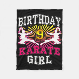 9th Birthday Girl - Karate 9 Years Old  Fleecedecke