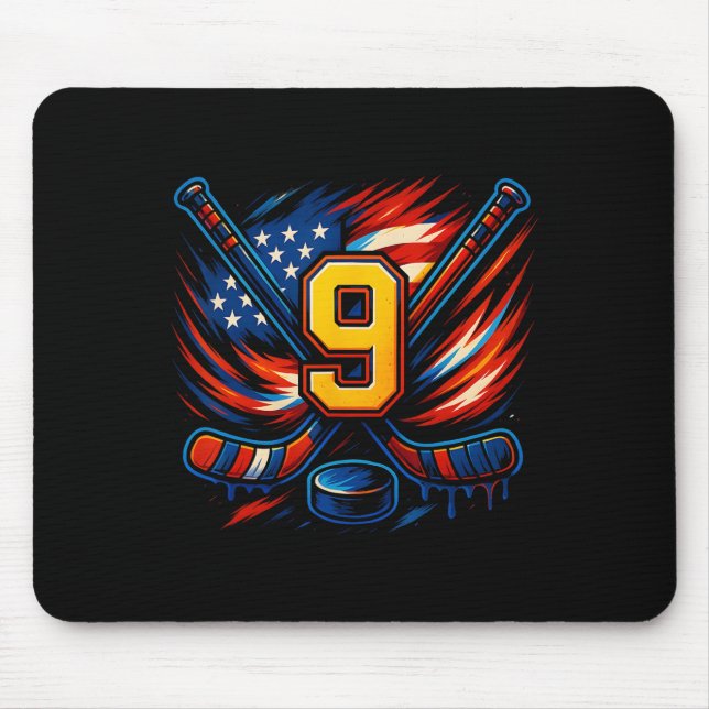 9th Birthday Ice Hockey Boys Nine Hockey Birthday  Mousepad (Vorne)