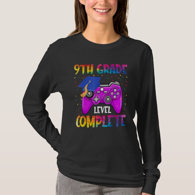 9th Grade Level Complete Last Day Of School Gradua T-Shirt (Vorderseite)
