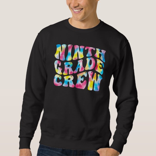 9th Ninth Grade Crew Teacher Back To School Retro  Sweatshirt (Vorderseite)