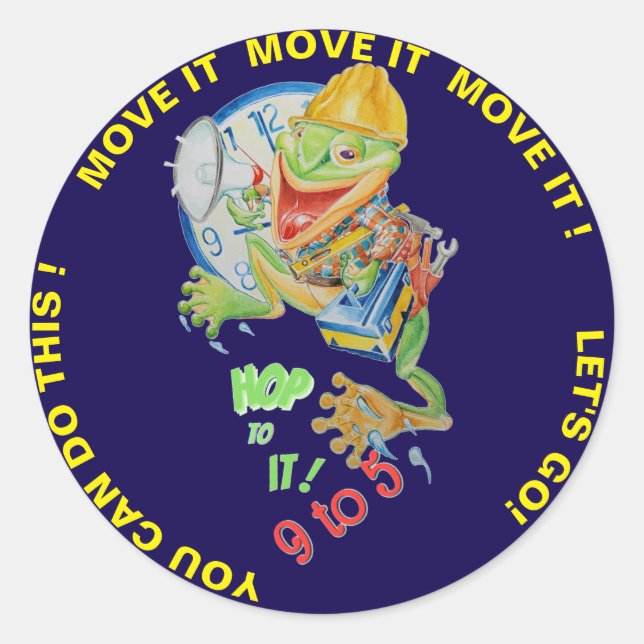 9to5 Motivator Frosch Aufkleber  (Vorderseite)