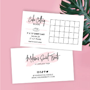 9x13" Blatt Cake Cutting Guide 2x2 Party Portionen Begleitkarte
