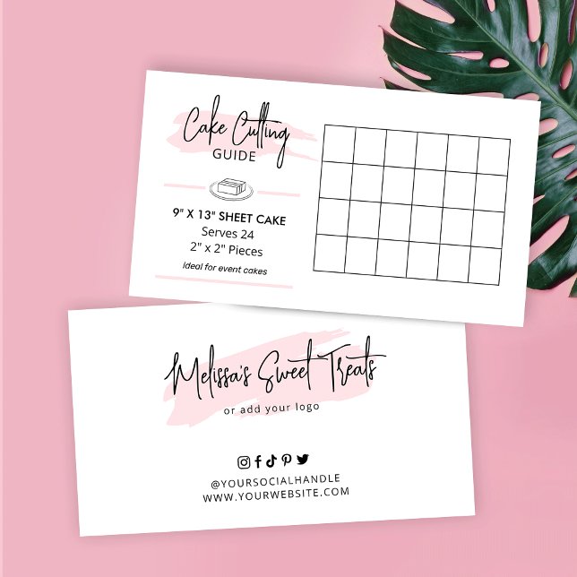 9x13" Blatt Cake Cutting Guide 2x2 Party Portionen Begleitkarte (Sheet cake cutting guide for 9x13 inch event cakes)
